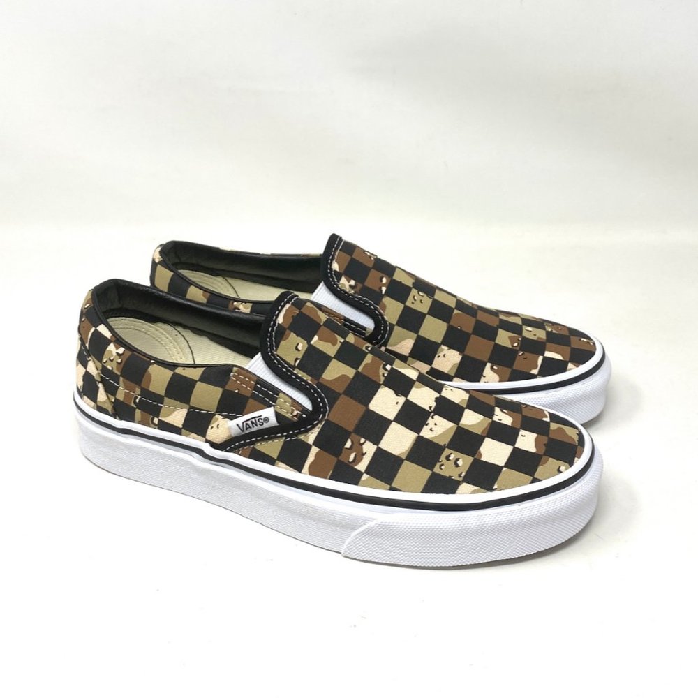 VANS Classic Slip On Men's Size Checkerboard Brown Canvas Slip On VN0A4BV3V4P - Picture 2 of 10